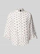 Marc Cain Relaxed Fit Bluse mit Stehkragen in Offwhite, Größe 34