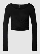 Pieces Longsleeve in Wickel-Optik Modell 'BIA' in Black, Größe L