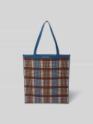 Marni Tote Bag mit Tartan-Karo in Blau, Größe 1