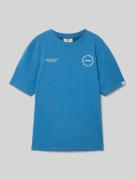 Garcia T-Shirt mit Label-Print und -Stitching in Royal, Größe 164