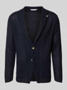 Manuel Ritz Strickjacke mit Reverskragen in Marine, Größe XL