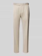 Carl Gross Slim Fit Anzughose mit Bügelfalten modell 'Tarson' in Beige...