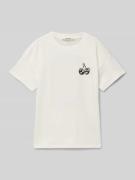 Garcia T-Shirt mit Motiv-Print in Weiss, Größe 140
