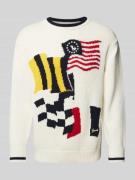 Gant Strickpullover mit Rundhalsausschnitt in Offwhite, Größe L