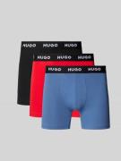 HUGO Boxershorts mit elastischem Logo-Bund im 3er-Pack in Rot, Größe L