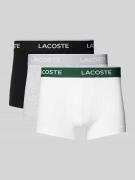 Lacoste Trunks mit elastischem Label-Bund im 3er-Pack in Silber Melang...