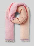 Fraas Leinenschal mit Fransen in Rose, Größe 1
