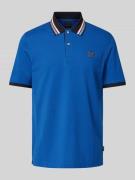 bugatti Regular Fit Poloshirt mit Label-Badge in Royal, Größe L