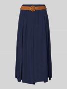 Apricot Midirock mit Gürtel in Marine, Größe XS