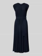 MM Midikleid mit Plisseefalten Modell 'KISS' in Marine, Größe XS