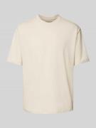 MCNEAL T-Shirt mit geripptem Rundhalsausschnitt in Beige, Größe L