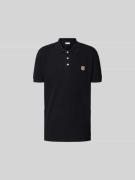 MAISON KITSUNÉ Poloshirt mit Motiv-Applikation in Black, Größe S
