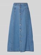 B.Young Jeansrock mit durchgehender Knopfleiste in Jeansblau, Größe 40