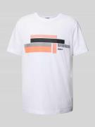 BOSS Green T-Shirt mit Label-Print in Weiss, Größe XXL