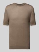 Emporio Armani T-Shirt mit Strukturmuster in Taupe, Größe L