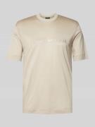 Emporio Armani T-Shirt mit Label-Stitching in Beige, Größe XXL