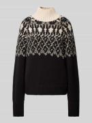 Jake*s Casual Strickpullover mit Stehkragen in Black, Größe S