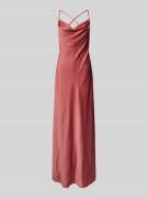 V.M. Abendkleid mit Wasserfall-Ausschnitt in Terra, Größe 40