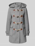 WHITE LABEL Dufflecoat mit Pattentaschen in Hellgrau, Größe 36