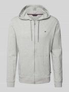 Tommy Hilfiger Sweatjacke mit Logo-Stitching in Hellgrau, Größe M
