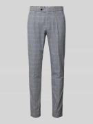 Mmx Hose mit Glencheck-Muster Modell 'LEO' in Silber, Größe 31/34