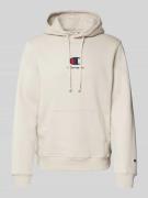 CHAMPION Hoodie mit Label-Stitching in Beige, Größe S