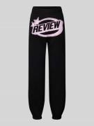 Review Regular Fit Sweatpants mit Label-Print in Black, Größe XXS