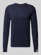 Scotch & Soda Regular Fit Strickpullover aus Leinen-Mix in Dunkelblau,...