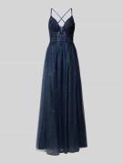 Luxuar Tailliertes Abendkleid mit Herz-Ausschnitt in Dunkelblau, Größe...