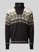 Dale of Norway Wollpullover mit Troyer-Kragen in Black, Größe L