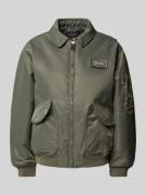 Schott NYC Blouson mit Label-Patch Modell 'DAN' in Khaki, Größe M