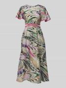 Swing Tailliertes Maxikleid aus reinem Leinen in Gruen, Größe 38