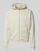REVIEW Sweatjacke mit Kapuze in Ecru Melange, Größe L
