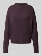 QS Strickpullover mit Turtleneck in Aubergine, Größe L