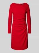 Swing Knielanges Cocktailkleid mit seitlicher Raffung in Rot, Größe 32