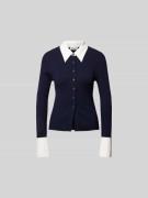 BAUM & PFERDGARTEN Strickjacke mit Druckknopfleiste in Dunkelblau, Grö...
