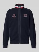 Christian Berg Men Sweatjacke mit Label-Stitching in Marine, Größe L