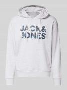 Jack & Jones Hoodie mit Label-Print Modell 'BRYAN' in Hellgrau Melange...