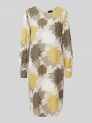 Marc Cain Knielanges Kleid mit Rundhalsausschnitt in Oliv, Größe 38