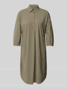 Marc Cain Knielanges Hemdblusenkleid mit 1/2-Arm in Oliv, Größe 36