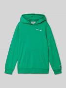 CHAMPION Hoodie mit Label-Stitching in Gruen, Größe 128