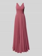 TROYDEN COLLECTION Abendkleid mit gelegten Falten in Mauve, Größe 44