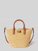 Lauren Ralph Lauren Tote Bag in Flecht-Optik Modell 'BRIE' in Sand, Gr...