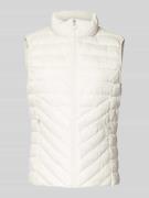 s.Oliver RED LABEL Regular Fit Steppweste mit Stehkragen in Offwhite, ...