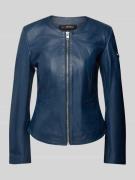 Cabrini Shaped Fit Lederjacke aus echtem Lammnappa in Blau, Größe 42