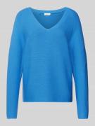 s.Oliver RED LABEL Comfort Fit Strickpullover aus Baumwoll-Mix mit V-A...