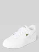 Lacoste Ledersneaker mit Logo-Stitching in Weiss, Größe 41