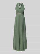 V.M. Abendkleid mit tiefem V-Ausschnitt in Gruen, Größe 36