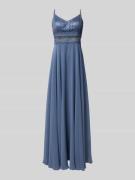 V.M. Abendkleid mit Paillettenbesatz in Hellblau, Größe 32