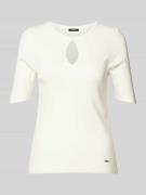 More & More Strickshirt aus Viskose-Mix mit Cut Out in Offwhite, Größe...